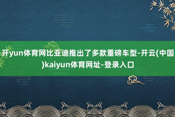 開yun體育網比亞迪推出了多款重磅車型-開云(中國)kaiyun體育網址-登錄入口