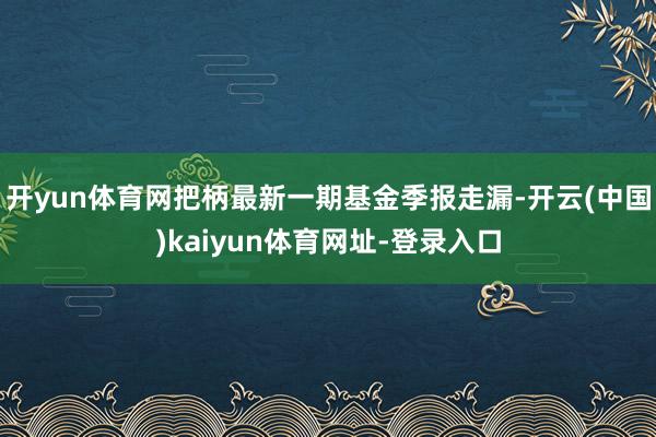 開yun體育網把柄最新一期基金季報走漏-開云(中國)kaiyun體育網址-登錄入口