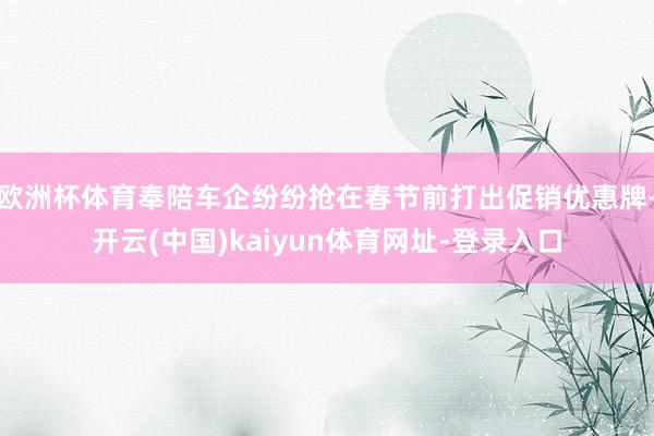 歐洲杯體育奉陪車企紛紛搶在春節(jié)前打出促銷優(yōu)惠牌-開云(中國)kaiyun體育網(wǎng)址-登錄入口