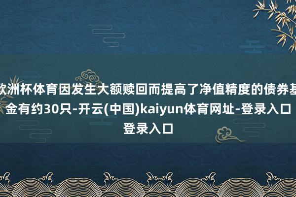 歐洲杯體育因發生大額贖回而提高了凈值精度的債券基金有約30只-開云(中國)kaiyun體育網址-登錄入口