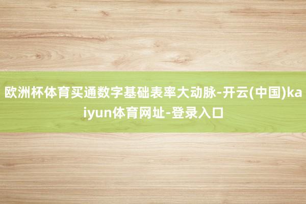 歐洲杯體育買通數字基礎表率大動脈-開云(中國)kaiyun體育網址-登錄入口