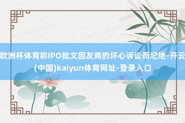歐洲杯體育稱IPO批文因友商的壞心訴訟而圮絕-開云(中國)kaiyun體育網址-登錄入口
